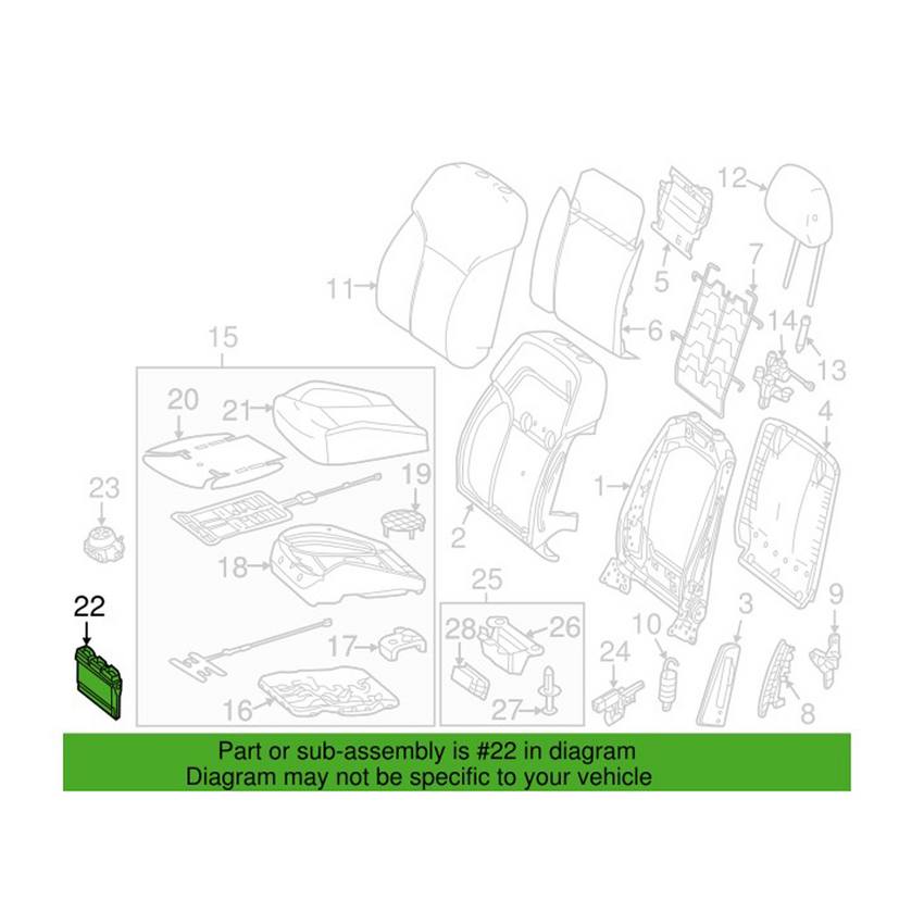 Mercedes Seat Heater Control Module Front Passenger Side 1669008606